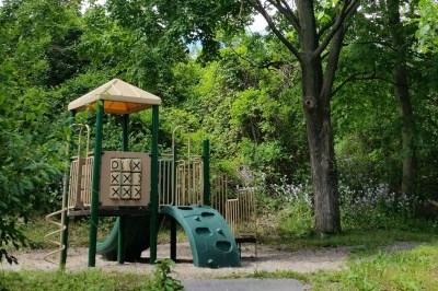 playstructure by green trees