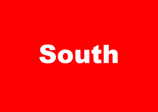 red block with word south